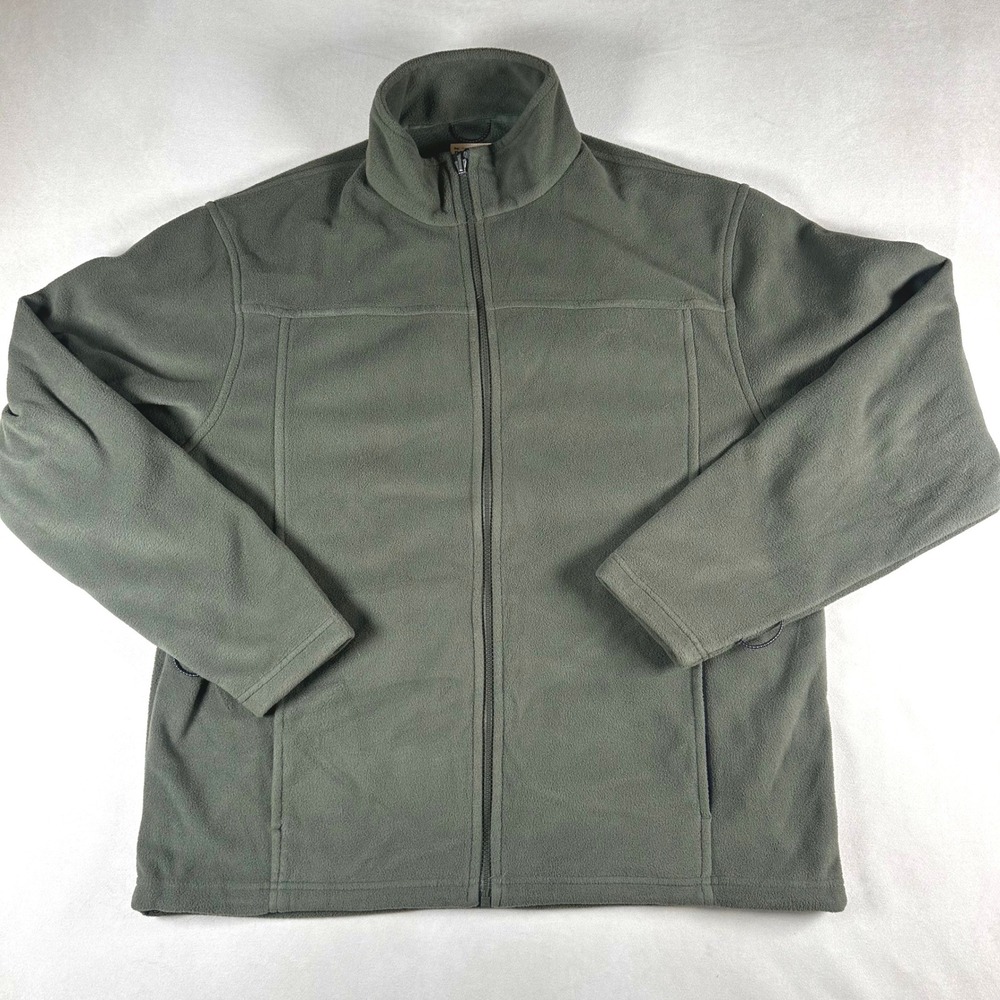 ReRedHead Brand Co Mens L Olive Green Full Zip Fleece Jacket Outdoor Hunting